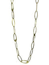 Long Oval Battered Linked Necklace