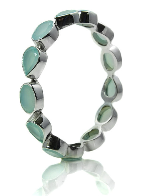Peacock Gemstone Bangle Aqua Chalcedony