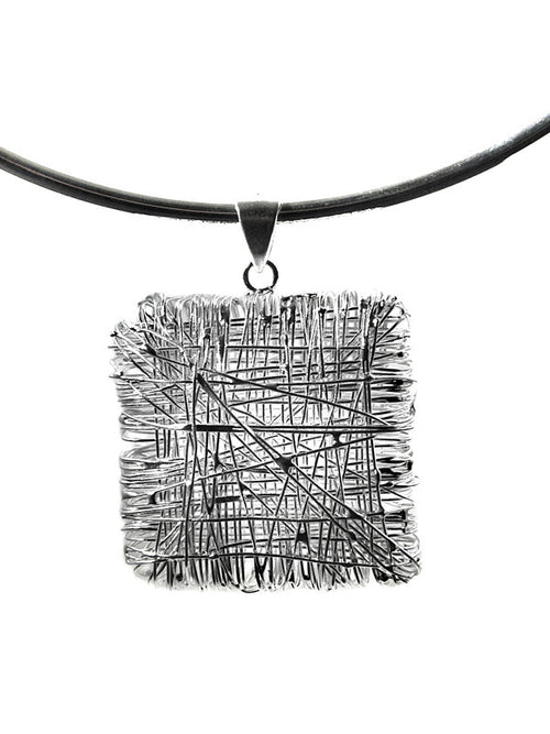 Egyptian Zamalek Wire Criss Cross Square Pendant