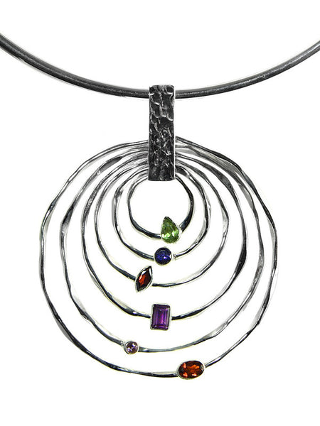 7 Stone Kathak Necklace Garnet