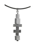 Brushed Seven Stacked Square Pendant