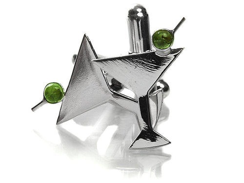 Martini Cufflinks w/ Peridot Stone