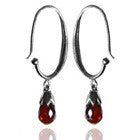 Jaipuri Circular Gemstone Drop Earrings (Garnet)