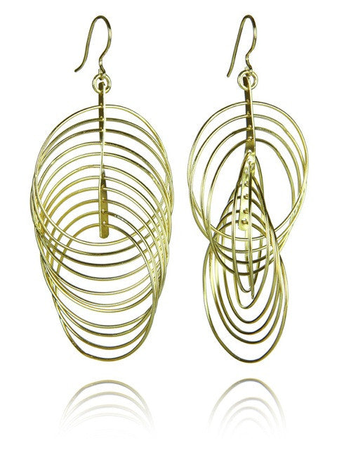 18K Gold Plated Onze Circulo Step Earrings