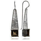 Step Ladder Earrings with Square Stone (SQ)