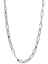 Long Oval Battered Linked Necklace