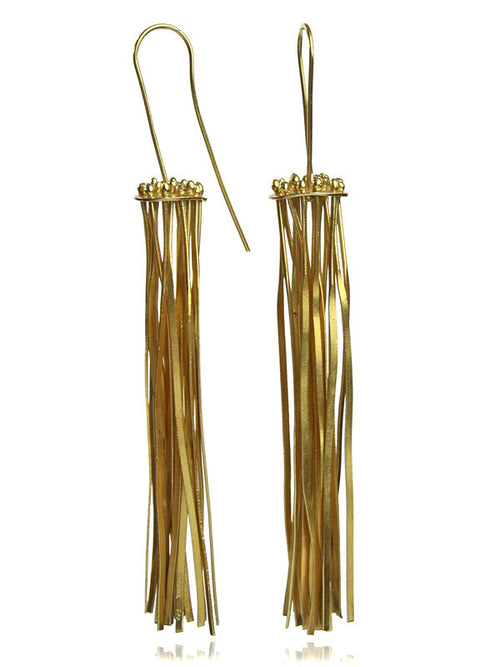 Gold Plated Long Italian Stick Earrings