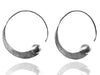 Brushed Swirly Earrings with Silver Ball