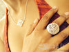 Silver Arabesque Flower Necklace with Toggle