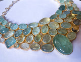Limited Edition Aquamarine Cobblestone Necklace (Gold Plated)
