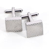Square Waive Design Rhodium Cufflinks