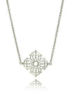 Silver Arabesque Flower Necklace with Toggle