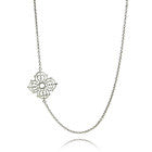 Silver Arabesque Flower Necklace with Toggle