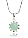 Small Gaudi Flower Studded Pendant (Aqua Chalcedony)