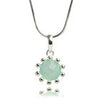 Small Gaudi Flower Studded Pendant (Aqua Chalcedony)