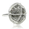 Milano Cantena Stone Ring - Black Rutile Quartz