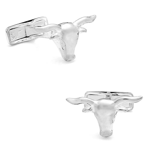 Sterling Longhorn Head Cufflinks