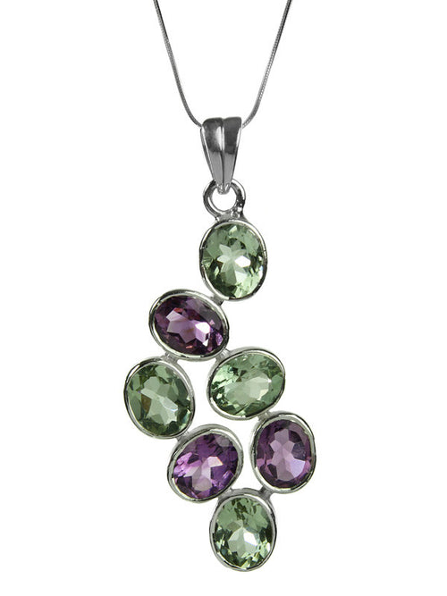 Jog Waterfall Pendant (Amethyst and Green Amethyst)