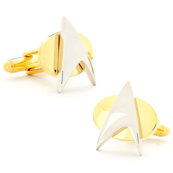 Two Tone Star Trek Delta Shield Cufflinks